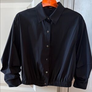 Theory Navy Button-Down Blouse